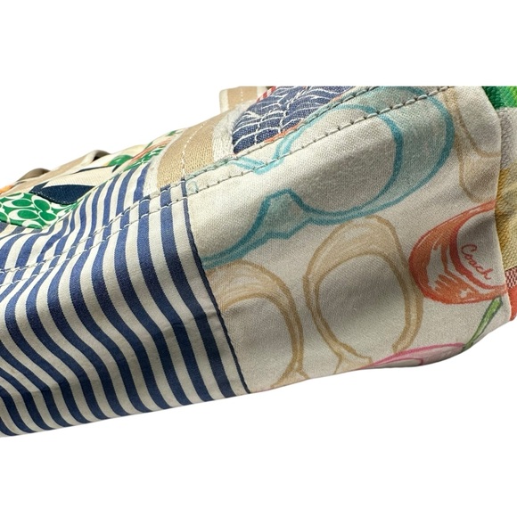 Coach Patchwork Canvas Tote, Mixed Canvas & Leather Trim, Medium - Picture 10 of 16